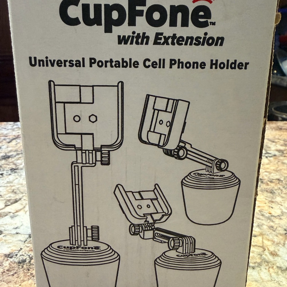 CupFone Universal Portable Cell Phone Holder - White